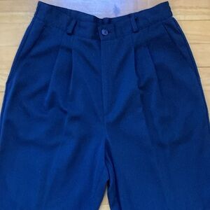 Vintage Trouser High Waist Pleated Navy Briggs 10